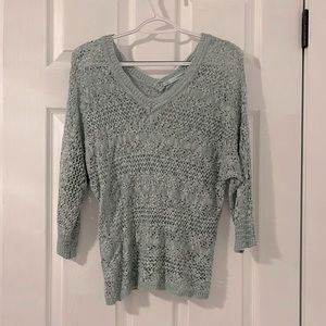 Maurices teal/ seafoamy knit 3/4 sleeve sweater